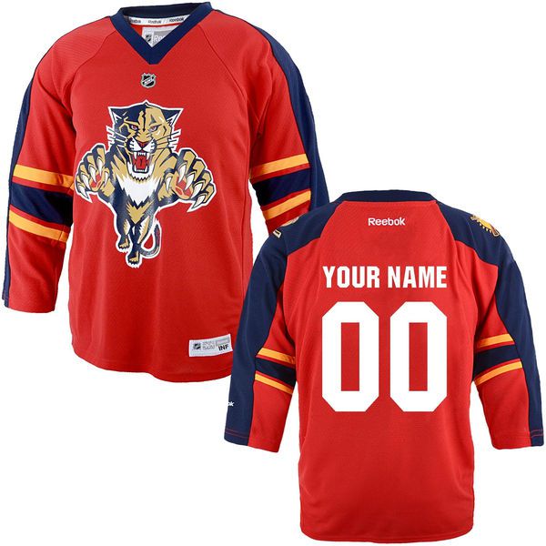 Reebok Florida Panthers Toddler Replica Home Custom NHL Jersey - Red->->Custom Jersey